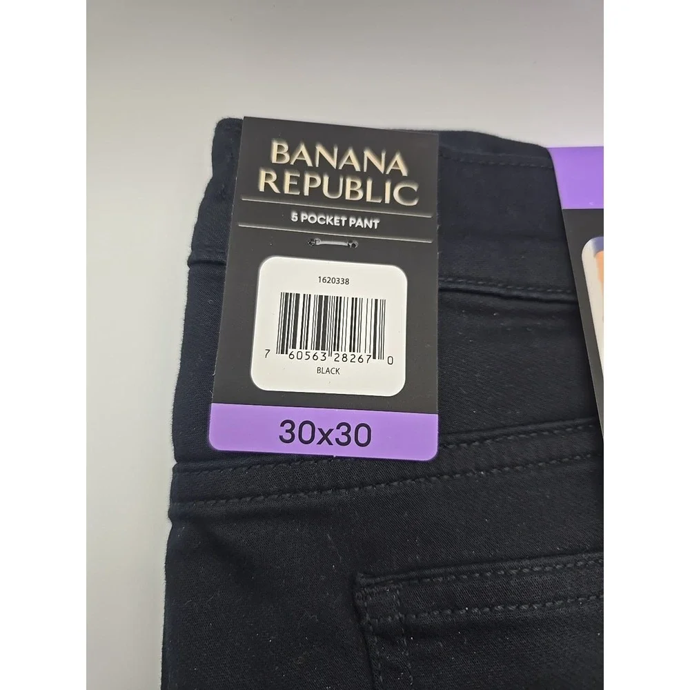 Banana‎ Republic Men's Five Pocket Pant Slim Fit Stretch Fabric Black 30x30 NWT
